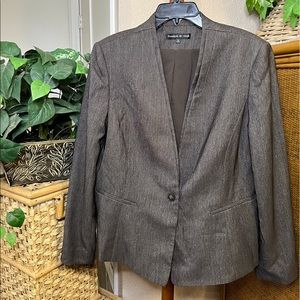 Preston & York Brown Single Button Suit Jacket/Blazer Size 14